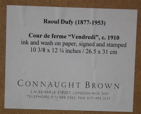 § Raoul Dufy (1877-1953) Cour de ferme, Vendredi, c.1910, 10.25 x 12.25in.